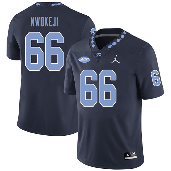 Jordan Brand Men #66 Tobechi Nwokeji North Carolina Tar Heels College Football Jerseys Sale-Navy